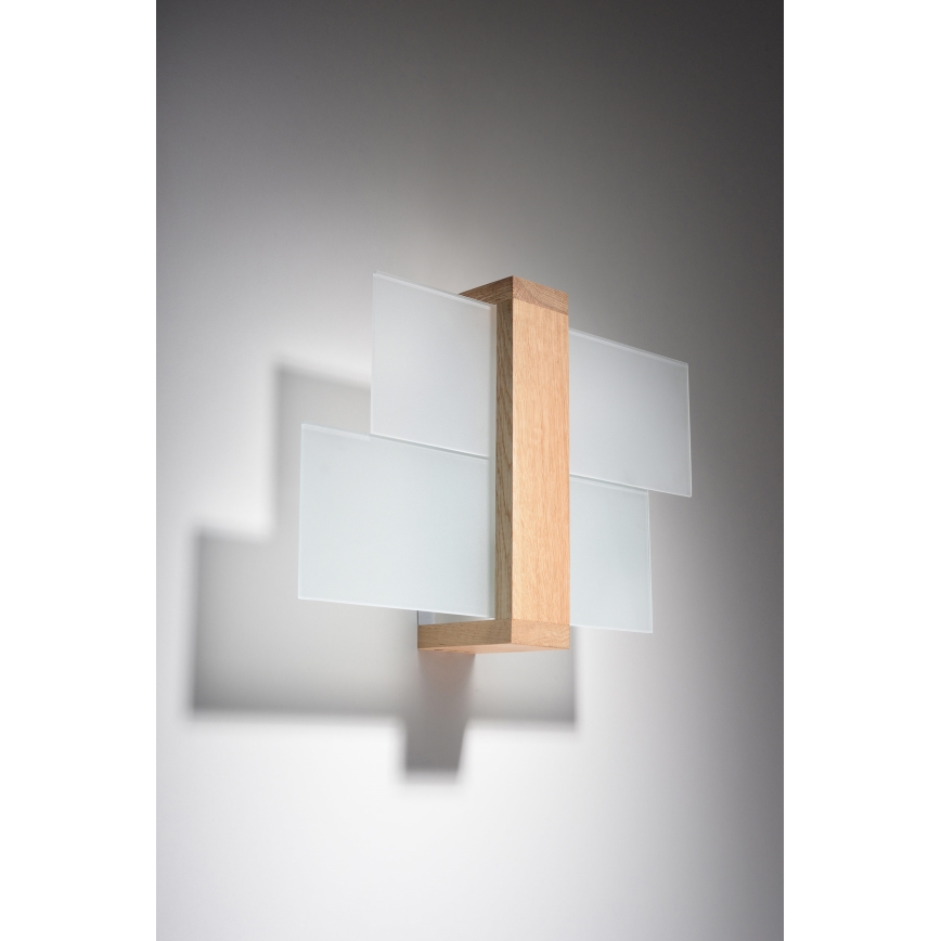 Brilagi -  LED væglampe HERA 1xE27/7,5W/230V træ