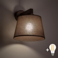 BRILAGI - LED Væglampe LATTE 1xE27/15W/230V fyrretræ/brun