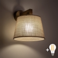 BRILAGI - LED væglampe LATTE SABIA 1xE27/15W/230V fyrretræ/beige