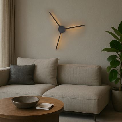 Brilagi - LED væglampe LUGO TRE LED/14W/230V sort