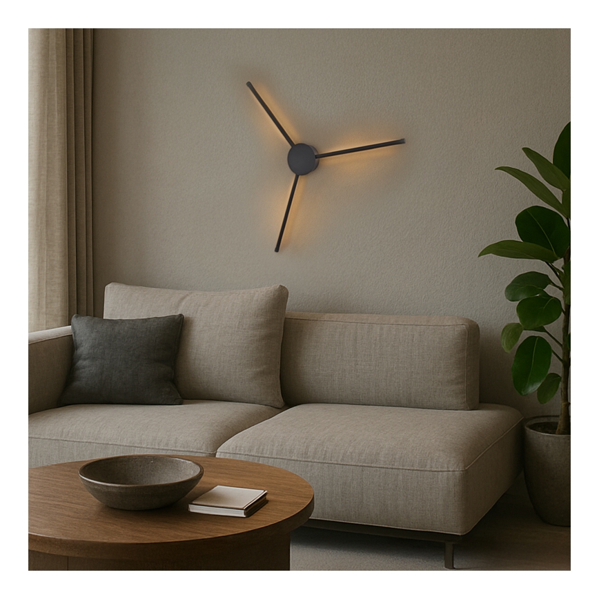 Brilagi - LED væglampe LUGO TRE LED/14W/230V sort
