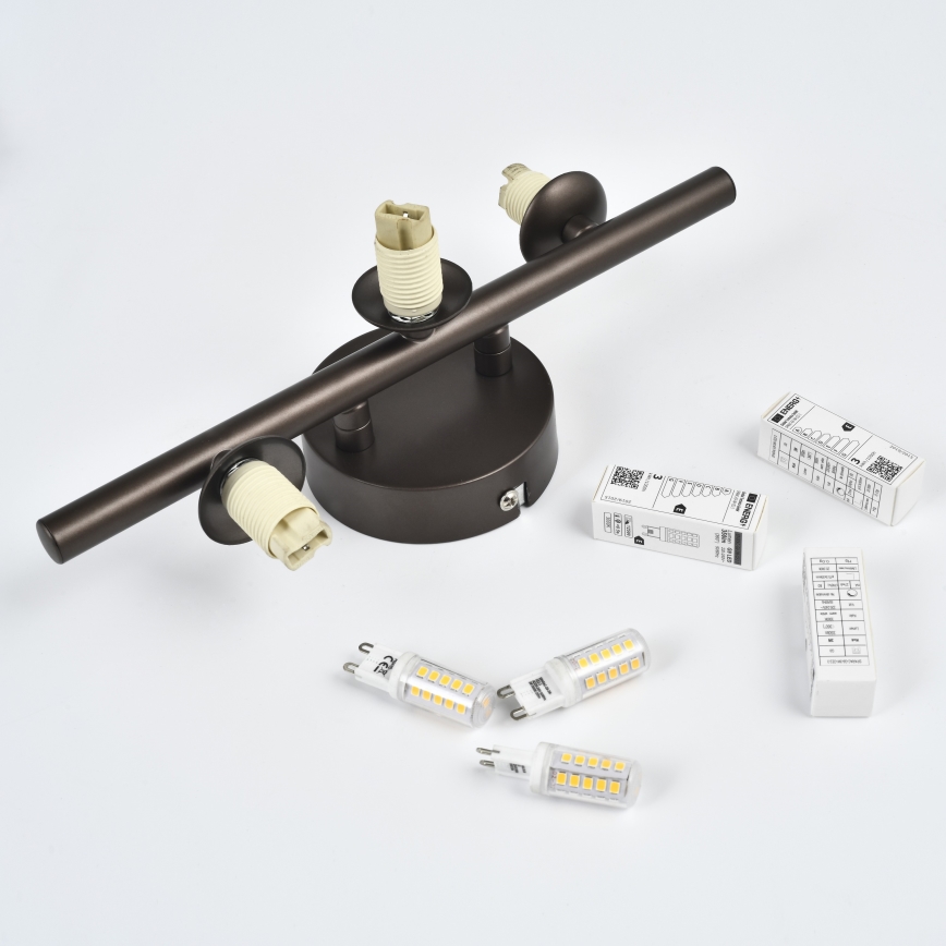 Brilagi - LED væglampe MILLA 3xG9/3W/230V brun/røget brun
