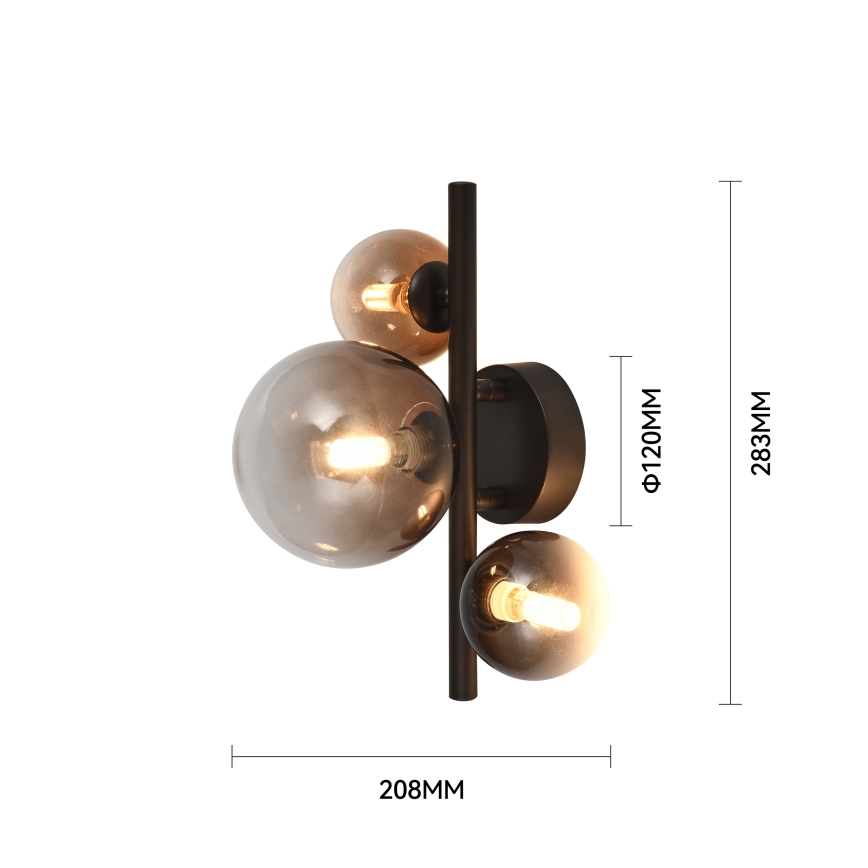 Brilagi - LED væglampe MILLA 3xG9/3W/230V brun/røget brun