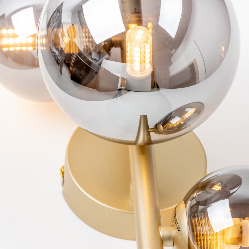 Brilagi - LED væglampe MILLA 3xG9/3W/230V guldfarvet/røget