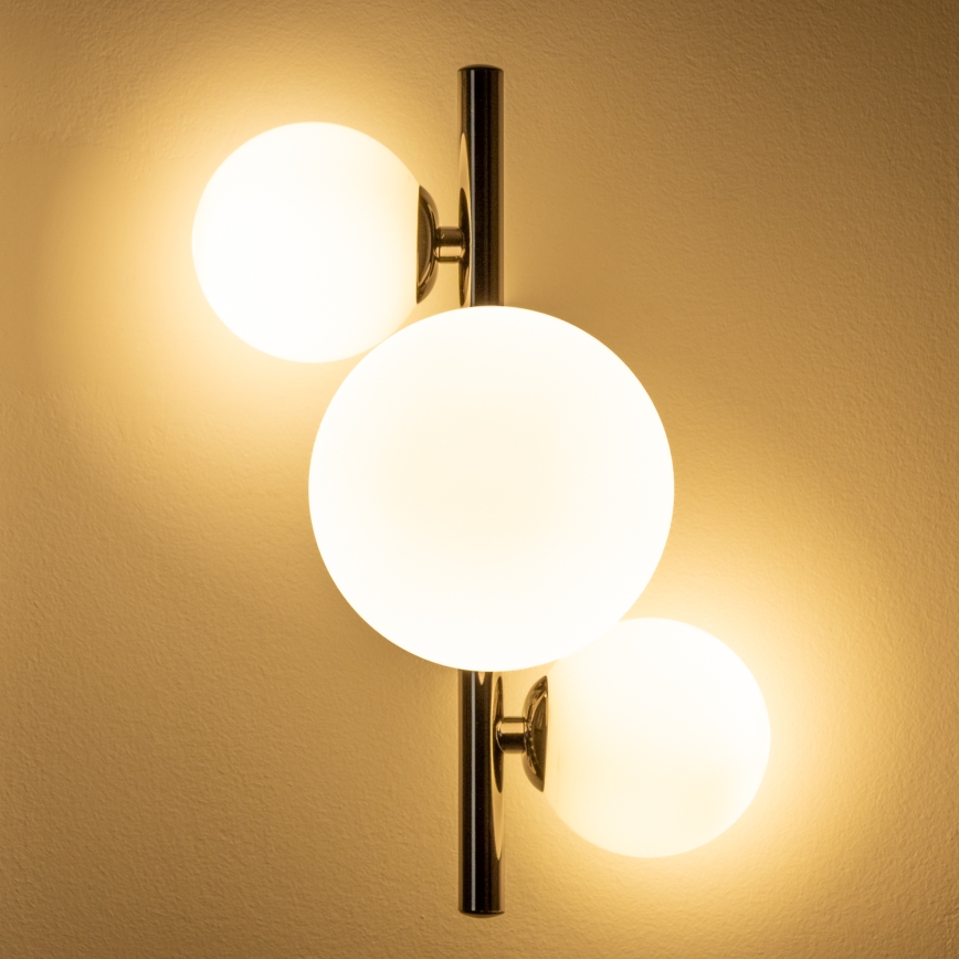 Brilagi - LED væglampe MILLA 3xG9/3W/230V skinnende krom/hvid