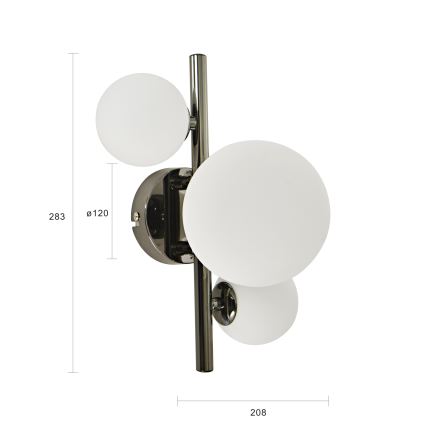 Brilagi - LED væglampe MILLA 3xG9/3W/230V skinnende krom/hvid