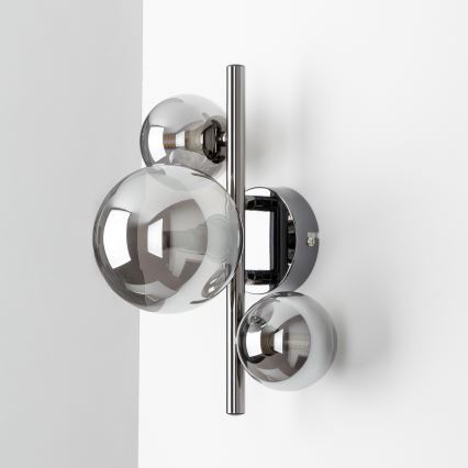 Brilagi - LED væglampe MILLA 3xG9/3W/230V skinnende krom/røget