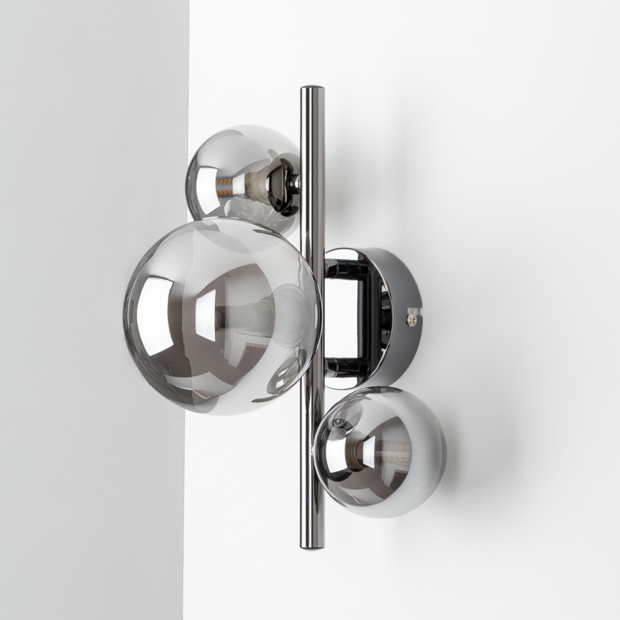 Brilagi - LED væglampe MILLA 3xG9/3W/230V skinnende krom/røget