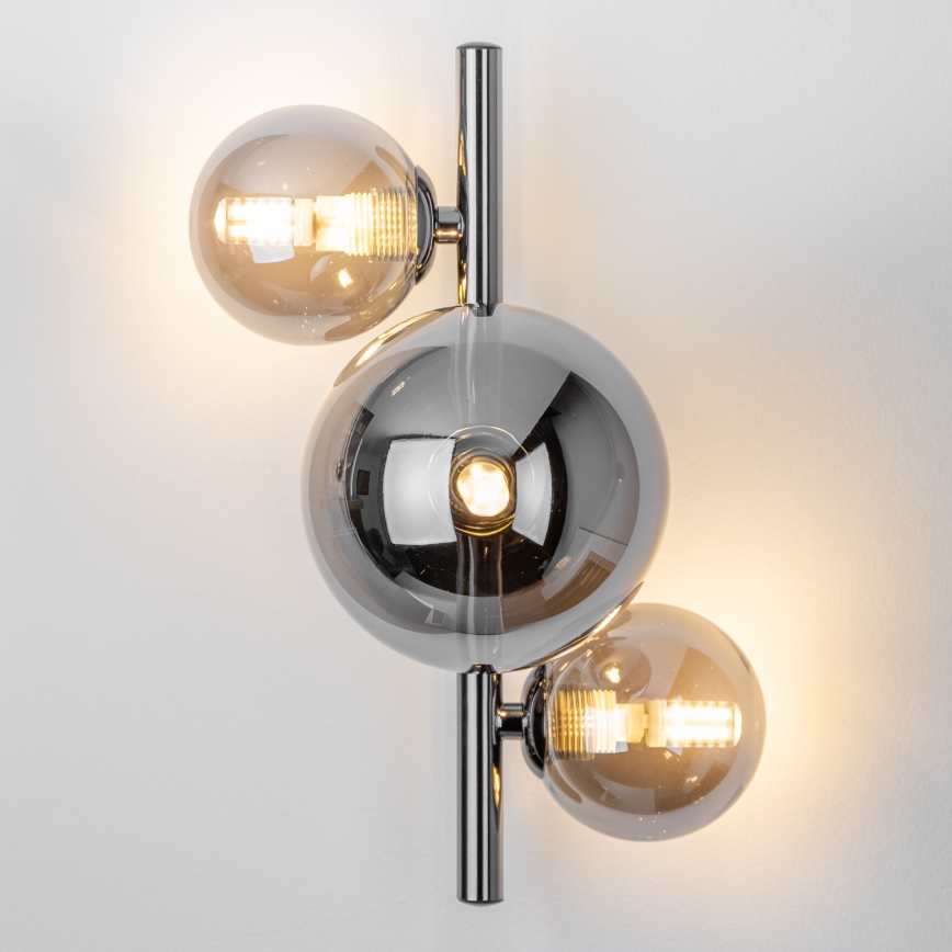 Brilagi - LED væglampe MILLA 3xG9/3W/230V skinnende krom/røget