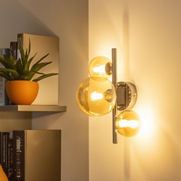 Brilagi - LED-væglampe MILLA 3xG9/3W/230V, sort krom/guld