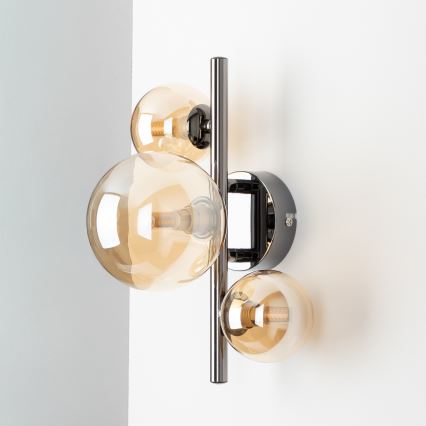 Brilagi - LED-væglampe MILLA 3xG9/3W/230V, sort krom/guld