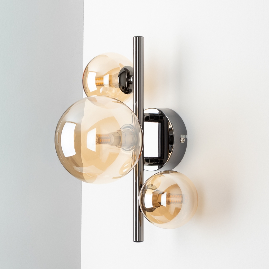 Brilagi - LED-væglampe MILLA 3xG9/3W/230V, sort krom/guld