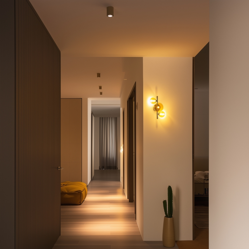 Brilagi - LED-væglampe MILLA 3xG9/3W/230V, sort krom/guld