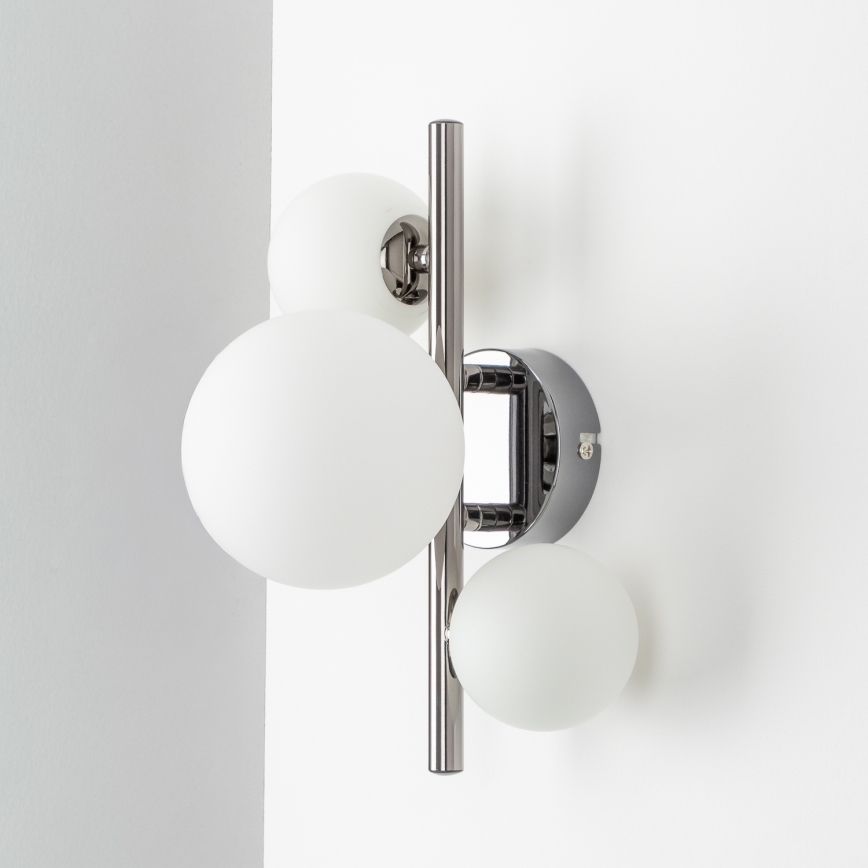 Brilagi - LED-væglampe MILLA 3xG9/3W/230V sort krom/hvid