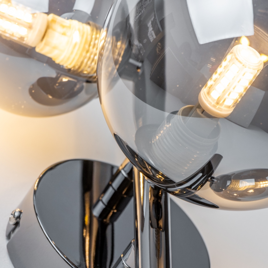 Brilagi - LED væglampe MILLA 3xG9/3W/230V sort krom/røgfarvet