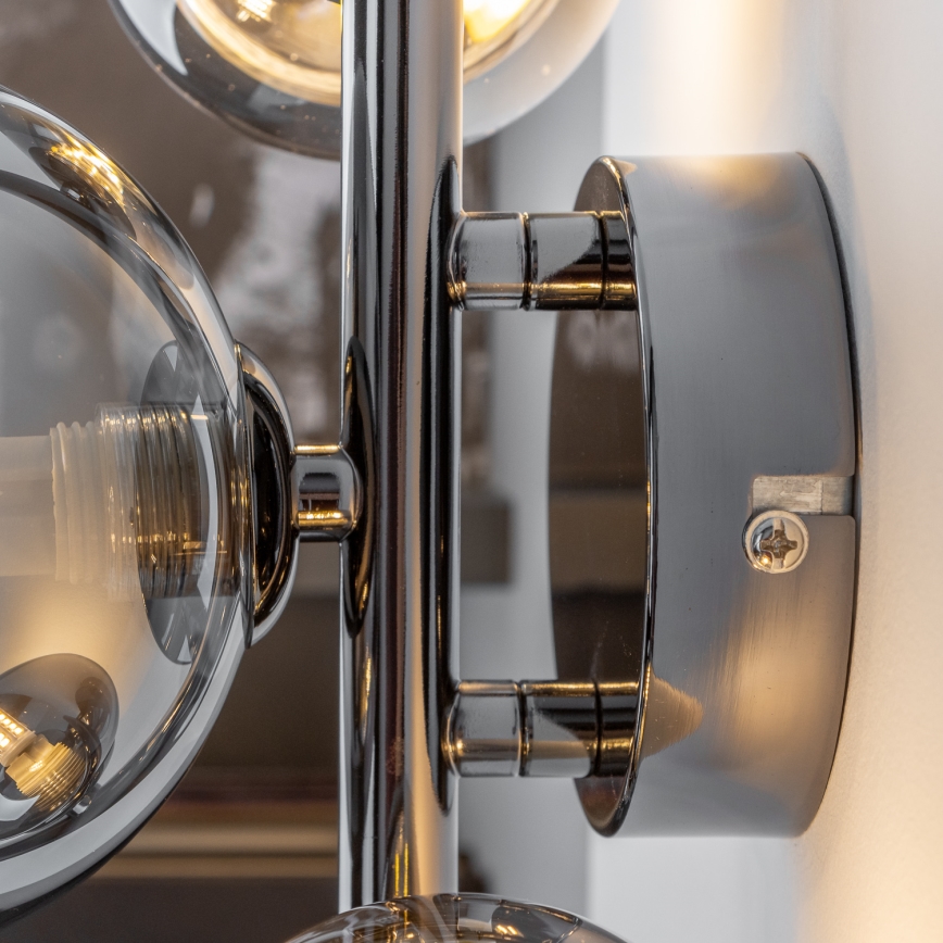 Brilagi - LED væglampe MILLA 3xG9/3W/230V sort krom/røgfarvet