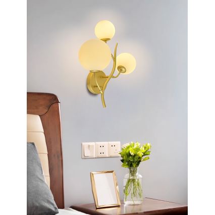 Brilagi - LED væglampe MISTEL 3xG9/3W/230V guldfarvet/hvid