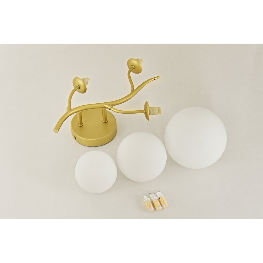Brilagi - LED væglampe MISTEL 3xG9/3W/230V guldfarvet/hvid