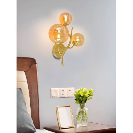 Brilagi - LED væglampe MISTEL 3xG9/3W/230V guldfarvet