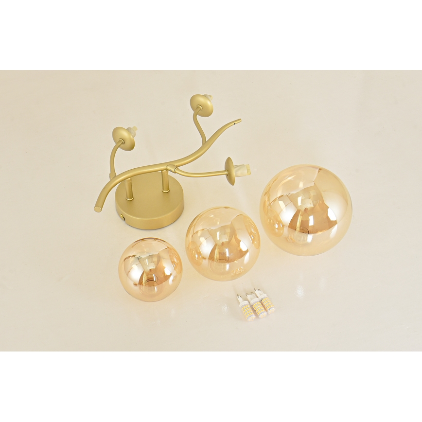 Brilagi - LED væglampe MISTEL 3xG9/3W/230V guldfarvet