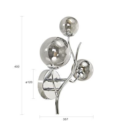 Brilagi - LED væglampe MISTEL 3xG9/3W/230V skinnende krom/røget