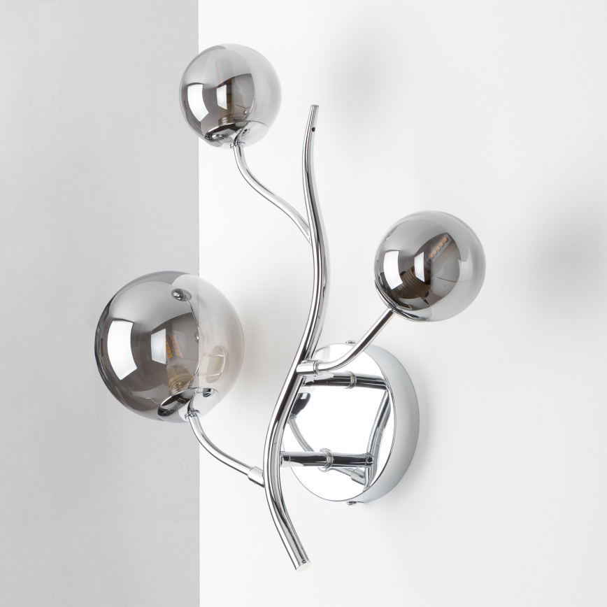 Brilagi - LED væglampe MISTEL 3xG9/3W/230V sort krom/røgfarvet