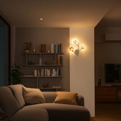 Brilagi - LED væglampe MISTEL 3xG9/3W/230V sort krom/røgfarvet