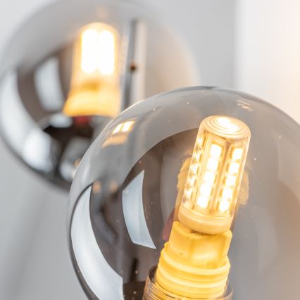 Brilagi - LED væglampe MISTEL 3xG9/3W/230V sort krom/røgfarvet