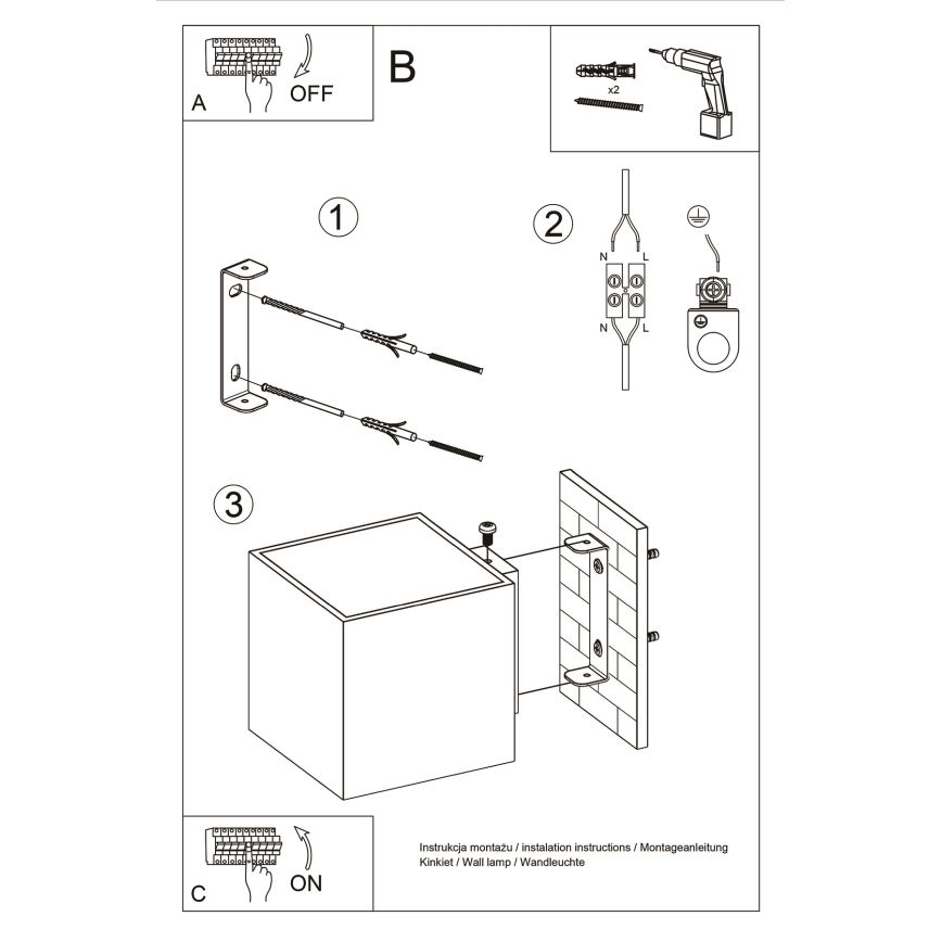 Brilagi -  LED vægspot MURO 1xG9/4W/230V sort