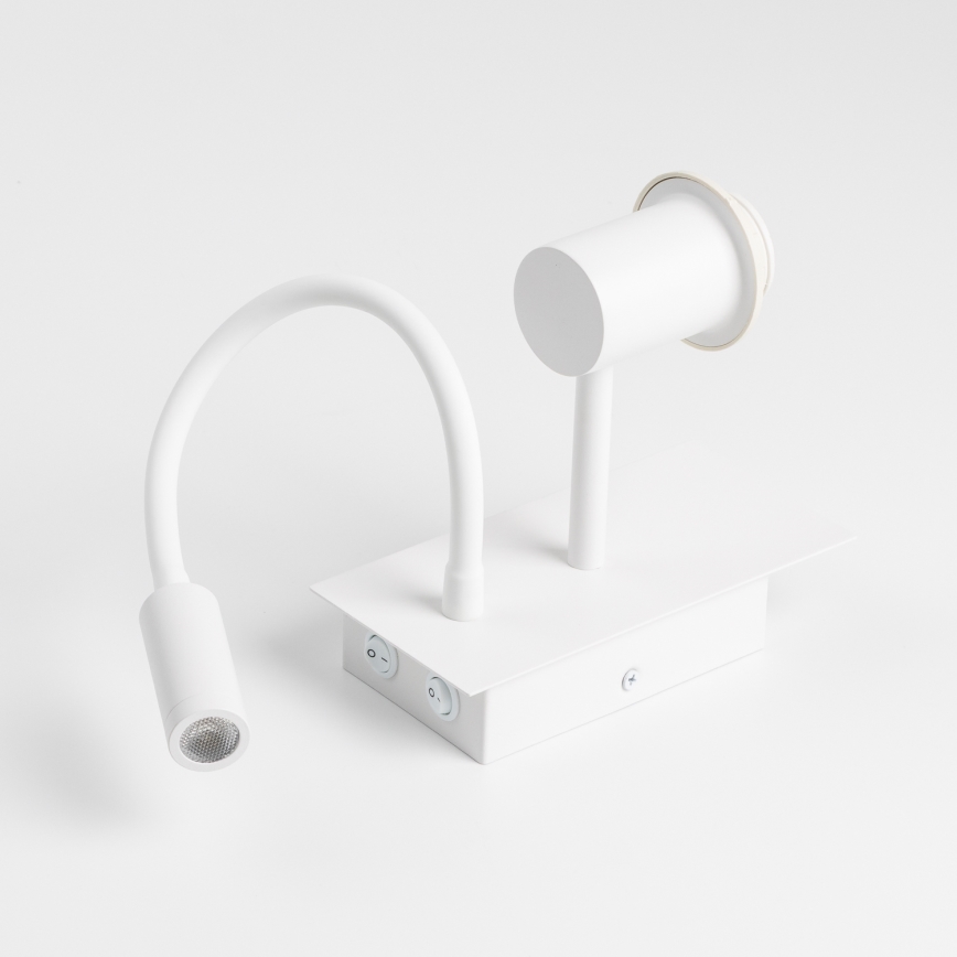 Brilagi - LED Fleksibel væglampe NUBILA 1xE27/25W/230V + LED/3W hvid/sort