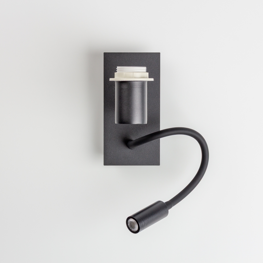 Brilagi - LED Fleksibel væglampe NUBILA 1xE27/25W/230V + LED/3W sort/lysebrun