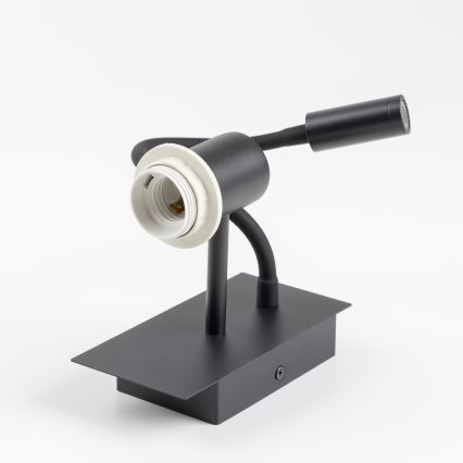 Brilagi - LED Fleksibel væglampe NUBILA 1xE27/25W/230V + LED/3W sort/lysebrun