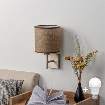BRILAGI - LED væglampe NUBILA 1xE27/60W/230V mat krom/brun