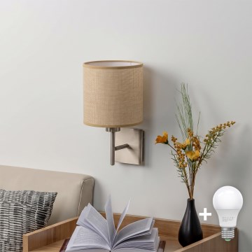 BRILAGI - LED væglampe NUBILA 1xE27/60W/230V mat krom/lysebrun