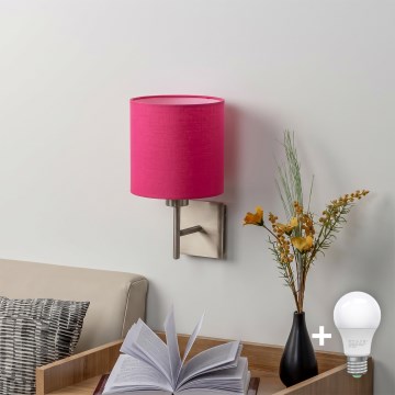 BRILAGI - LED væglampe NUBILA 1xE27/60W/230V mat krom/lyserød