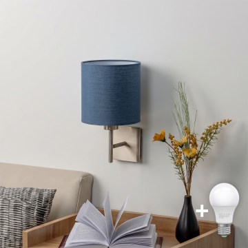BRILAGI - LED væglampe NUBILA 1xE27/60W/230V mat krom/mørkeblå