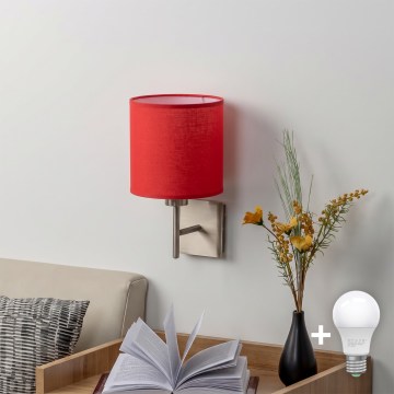 BRILAGI - LED væglampe NUBILA 1xE27/60W/230V mat krom/rød