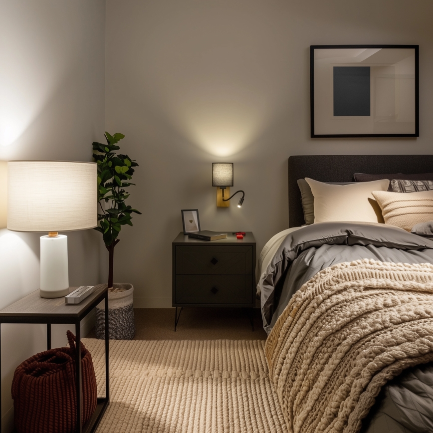 Brilagi - LED Fleksibel væglampe NUBILA WOOD 1xE27/25W/230V + LED/3W eg/sort