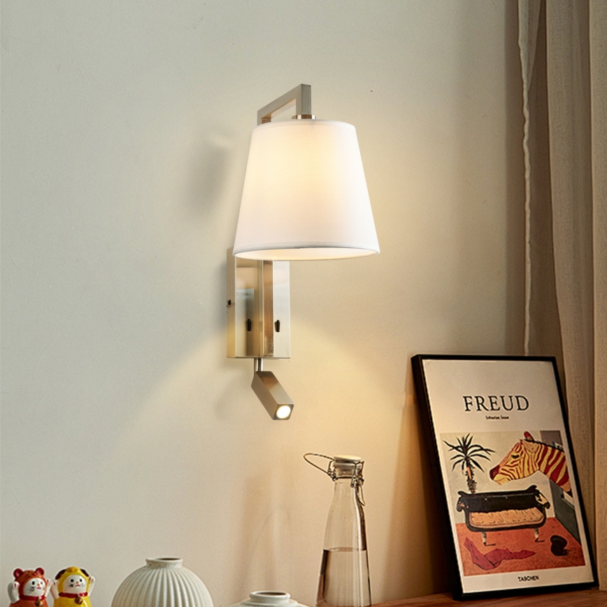 Brilagi - LED væglampe RAYA 1xE14/40W/230V + LED/3W hvid/mat krom