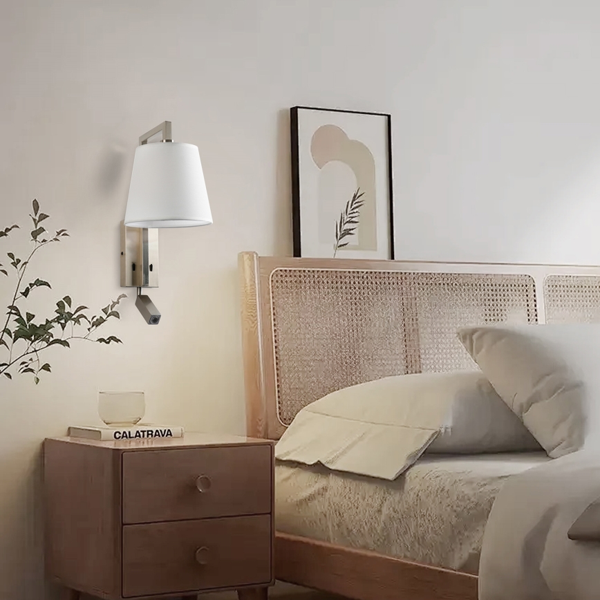Brilagi - LED væglampe RAYA 1xE14/40W/230V + LED/3W hvid/mat krom