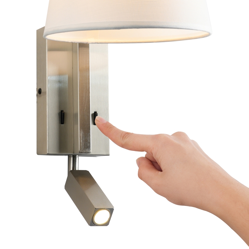 Brilagi - LED væglampe RAYA 1xE14/40W/230V + LED/3W hvid/mat krom