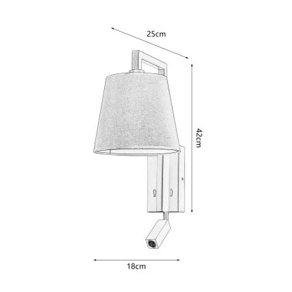 Brilagi - LED væglampe RAYA 1xE14/40W/230V + LED/3W hvid/mat krom