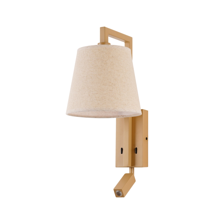 Brilagi - LED væglampe RAYA 1xE14/40W/230V + LED/3W hør/beige