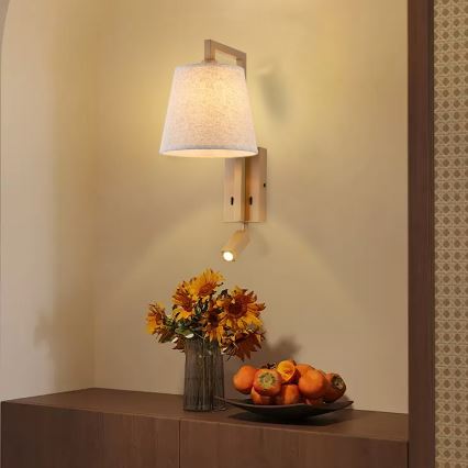 Brilagi - LED væglampe RAYA 1xE14/40W/230V + LED/3W hør/beige