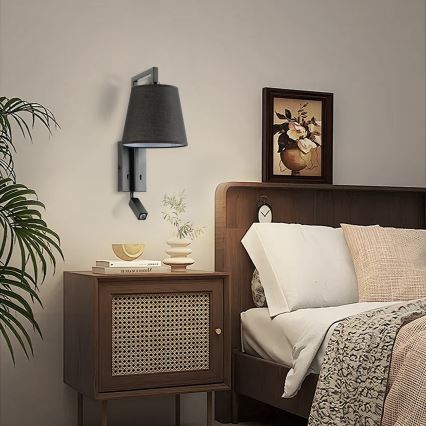 Brilagi - LED væglampe RAYAS 1xE14/40W/230V + LED/3W sort