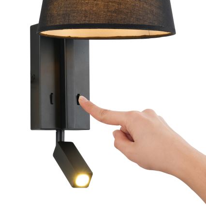 Brilagi - LED væglampe RAYAS 1xE14/40W/230V + LED/3W sort