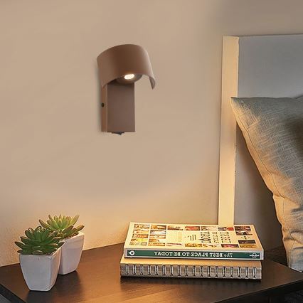 Brilagi - LED væglampe VASTO LED/3W/230V brun