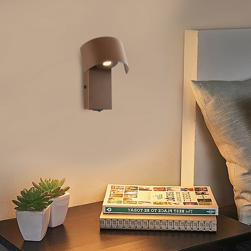 Brilagi - LED væglampe VASTO LED/3W/230V brun
