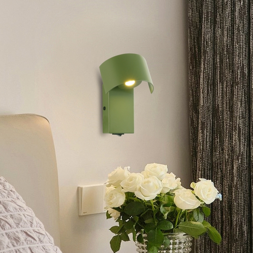 Brilagi - LED væglampe VASTO LED/3W/230V grøn