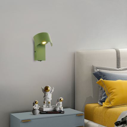 Brilagi - LED væglampe VASTO LED/3W/230V grøn